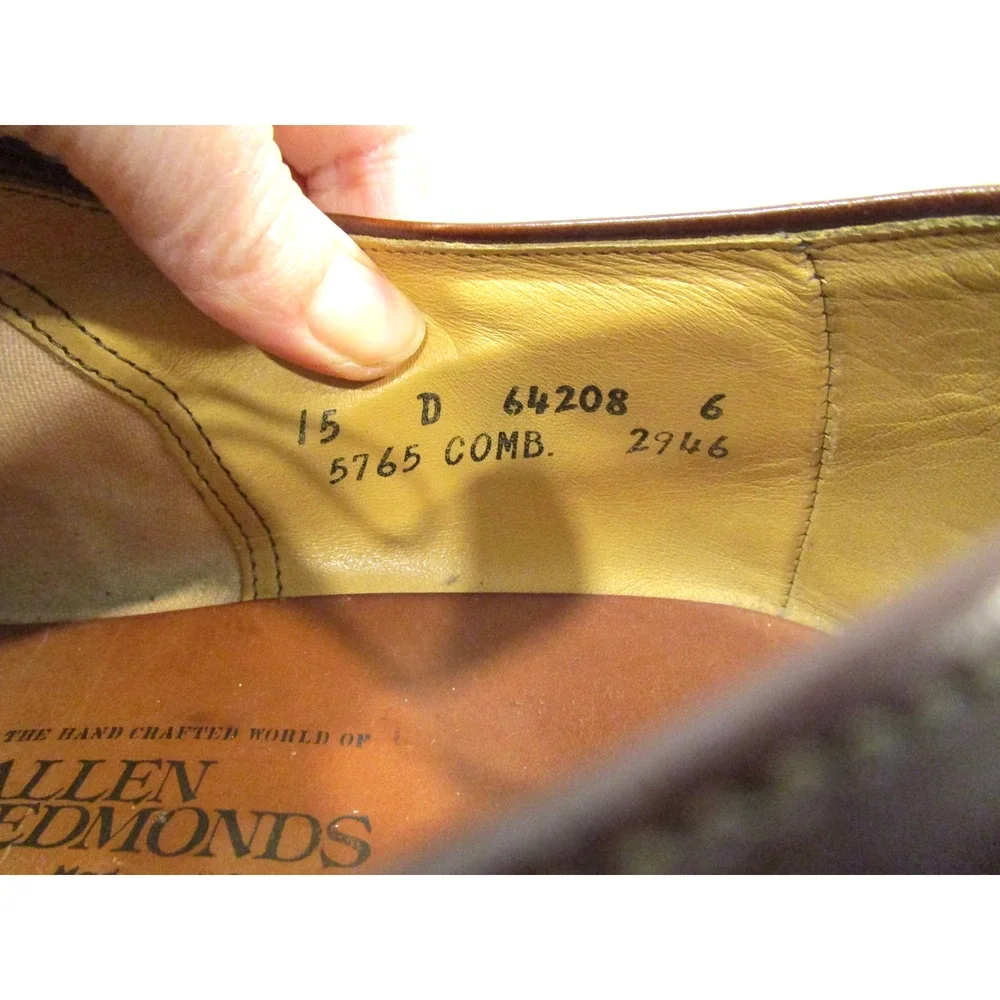 Allen Edmonds Fifth Avenue Brown Leather Cap Toe Oxford Shoes Men 15 D